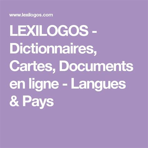 lexilogos|lexilogos français en ligne.